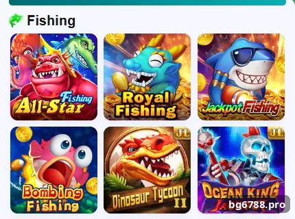 BG678 Fishing tab with All-Star Fishing, Royal Fishing and Jackpot Fishing