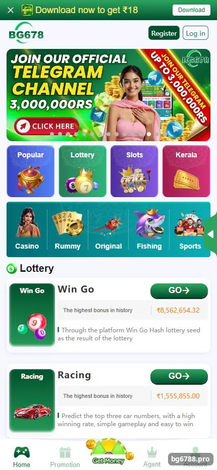 BG678 Lottery games Win Go and Racing